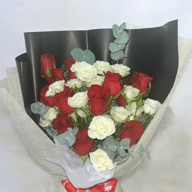 Red and White Rose Bouquet